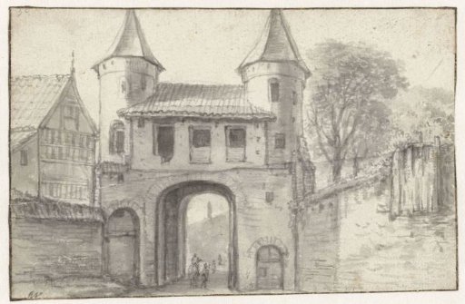 City Gate in Hamburg (?), seen from the inside