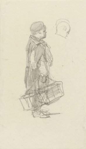 Study of a boy with a sack on a rope