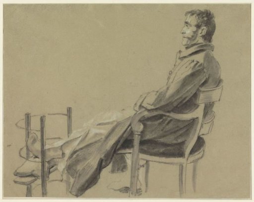 Wounded soldier, seated in a chair