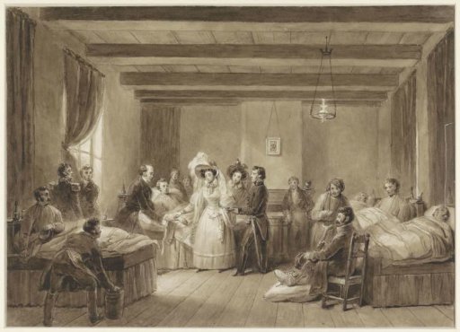 Princess of Orange Visits the Soldiers' Hospital in The Hague