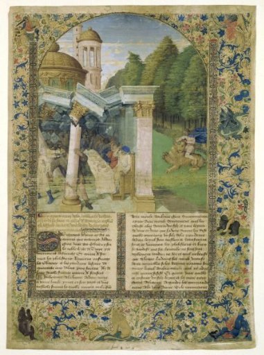Fragment of a History Bible: two scenes from the life of Samson