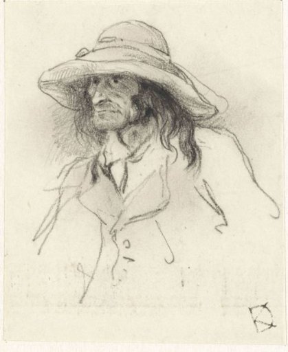 Study of a man with long hair