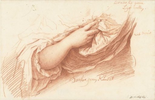 Study of a Right Arm and Hand in a Wide Sleeve