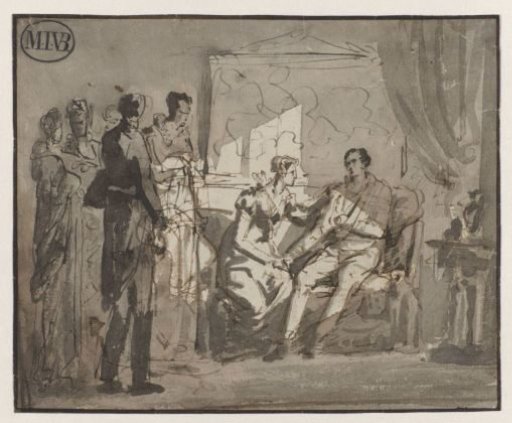 Queen Wilhelmina visiting the wounded Prince of Orange, after the Battle of Waterloo, in Brussels