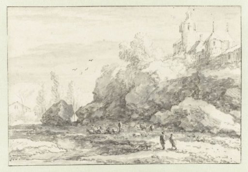 Landscape with a castle on a hill