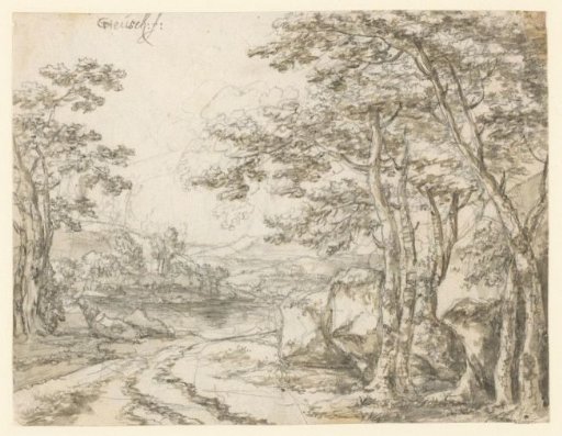 Landscape with a Road Along Trees