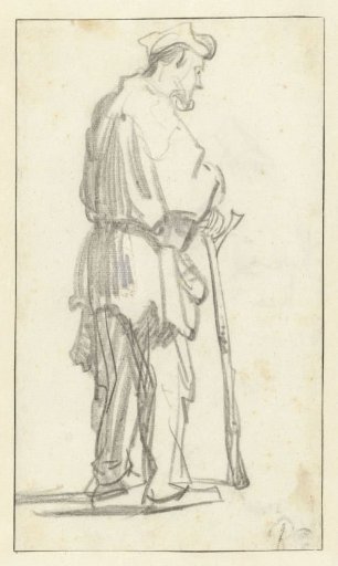 Standing Man with a Staff, Facing Right