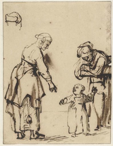 Two Standing Women with a Child