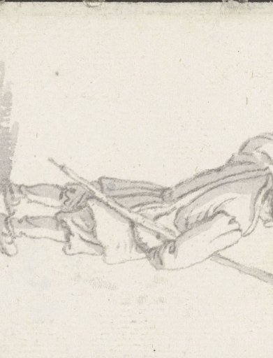 Standing man with a stick under his arm