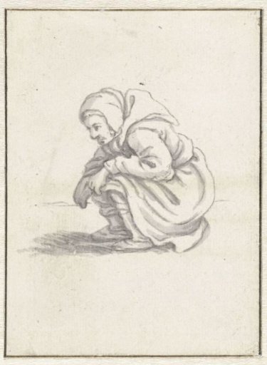 A woman squatting to relieve herself