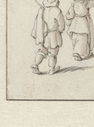 Walking man and woman