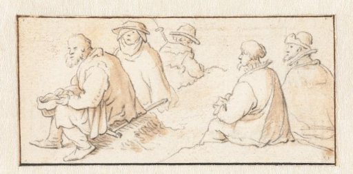 Five sitting men