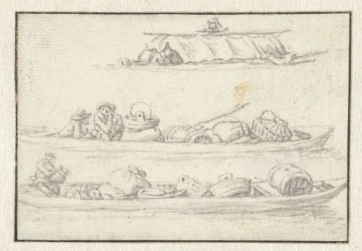 Three laden boats