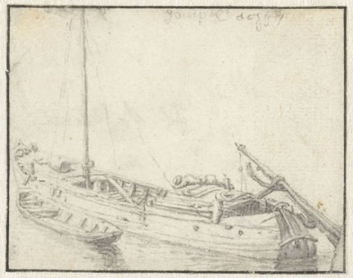 Boat with a rowboat alongside