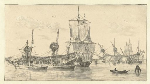 The caulking of three ships
