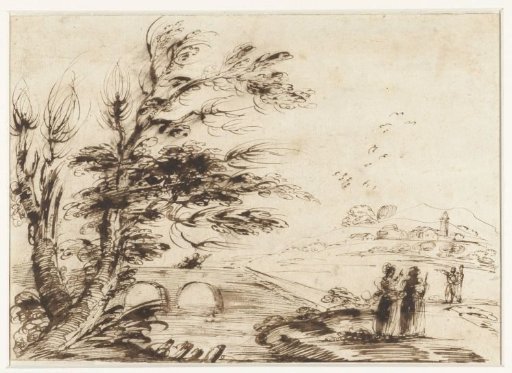 Landscape with a bridge and some figures