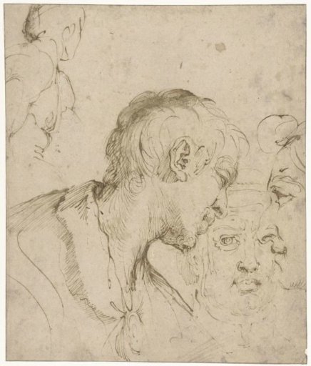Three heads of men