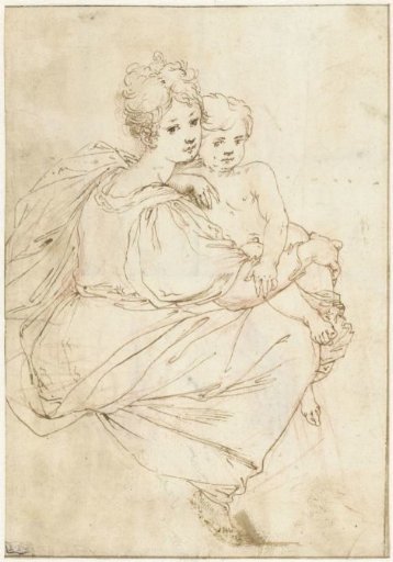 Seated Young Woman with a Naked Child on Her Lap