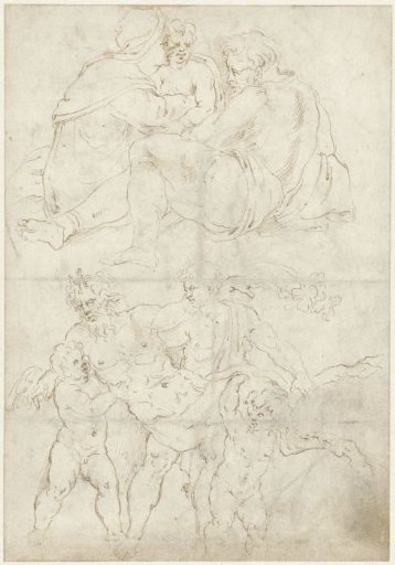Holy Family and a Satyr Carried by Two Children and a Faun