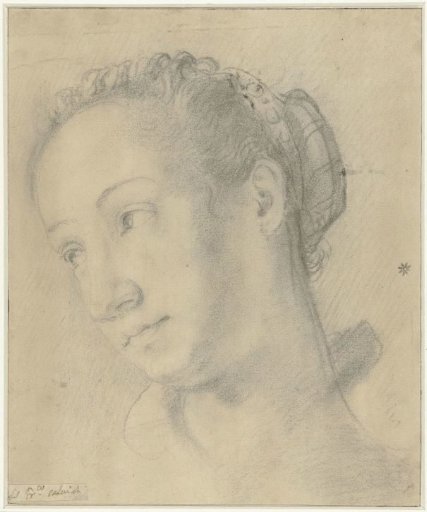 Head of a young woman, three-quarter view to the left