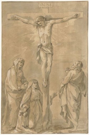 Christ on the Cross, with Mary, Catherine of Siena and John