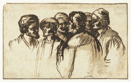 Six men in conversation