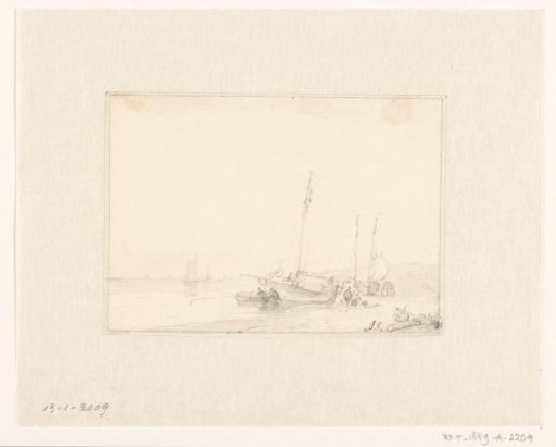 Coastal View with Several Boats on the Beach