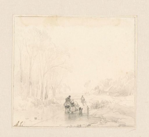 Winter Landscape with People on the Ice