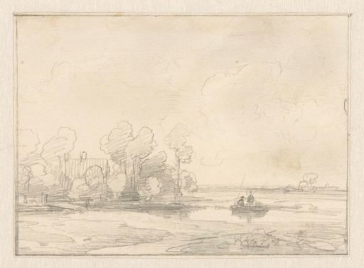 Landscape with house surrounded by trees on the water