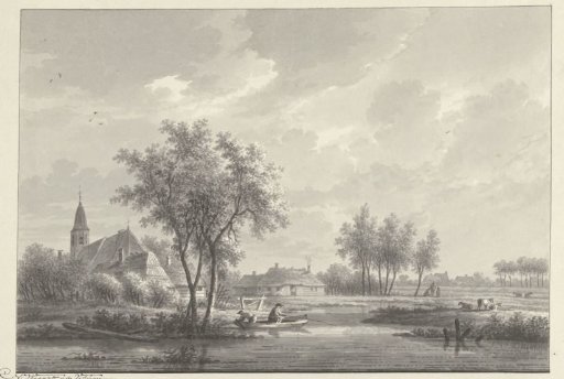The village of Oud-Loosdrecht with the church