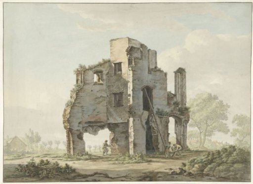The demolition of the ruin of the Abbey of Rijnsburg