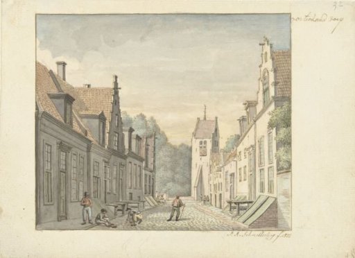 Street in the village of Oosterland on Duiveland