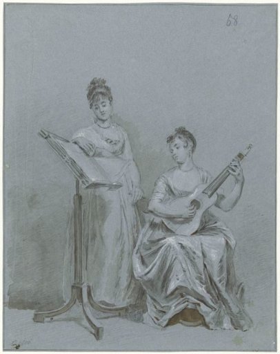 Two ladies playing music