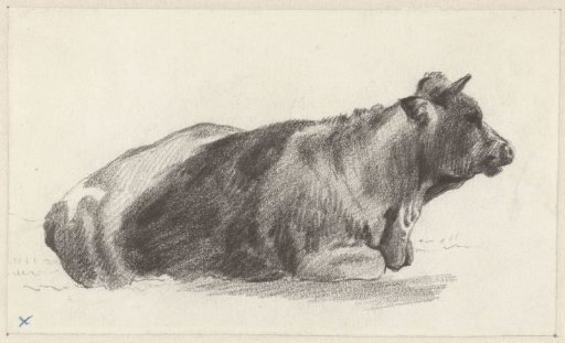 Reclining Bull, Facing Right