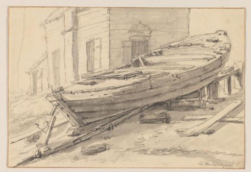 Boat Lying on the Slipway of a Shipyard