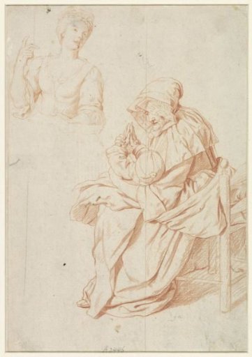 Old Woman with Baby and Half-Figure of a Singing Woman
