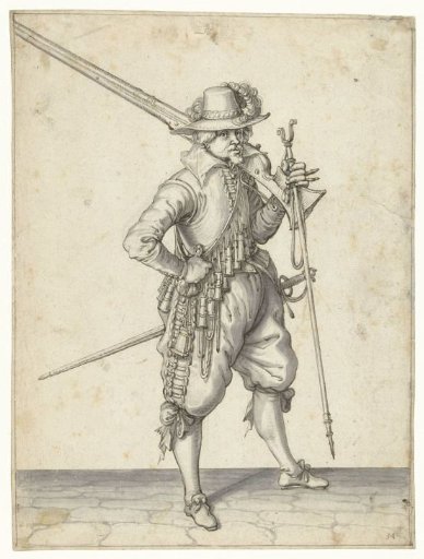 Soldier carrying his musket on his shoulder