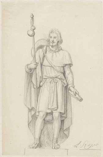 Design for a statue of a pilgrim or James the Greater