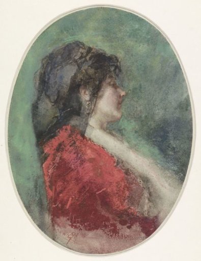 Portrait of a young woman in profile
