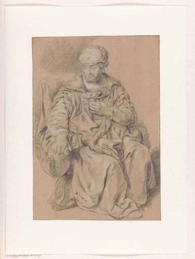 Seated Oriental man
