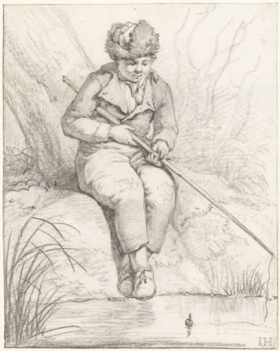 Seated fisherman