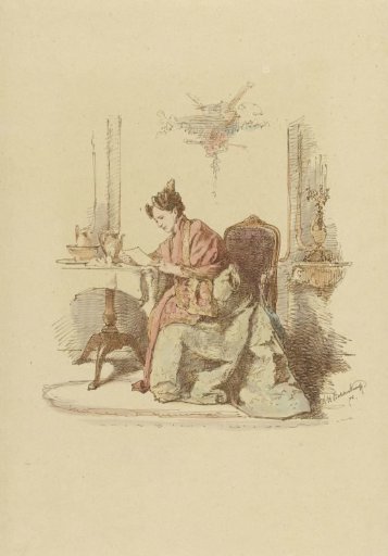 Woman Reading a Letter at a Table