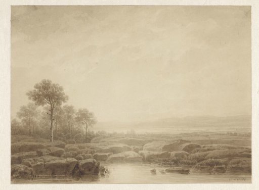 Landscape with rocks by water