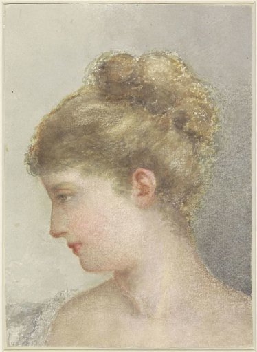Head of a woman, profile to the left