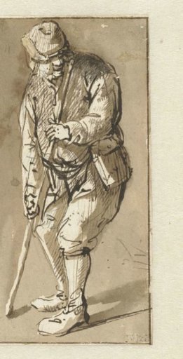 Standing man with a staff