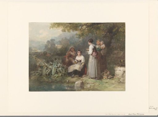 Group of Italian women fishing