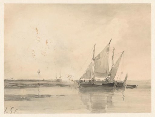 Two ships on a calm river
