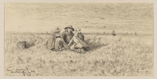 Three Schevening Women in the Dunes