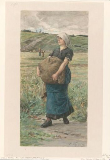 Walking Woman with a Heavy Sack