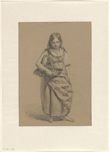Standing girl with a basket in her hand